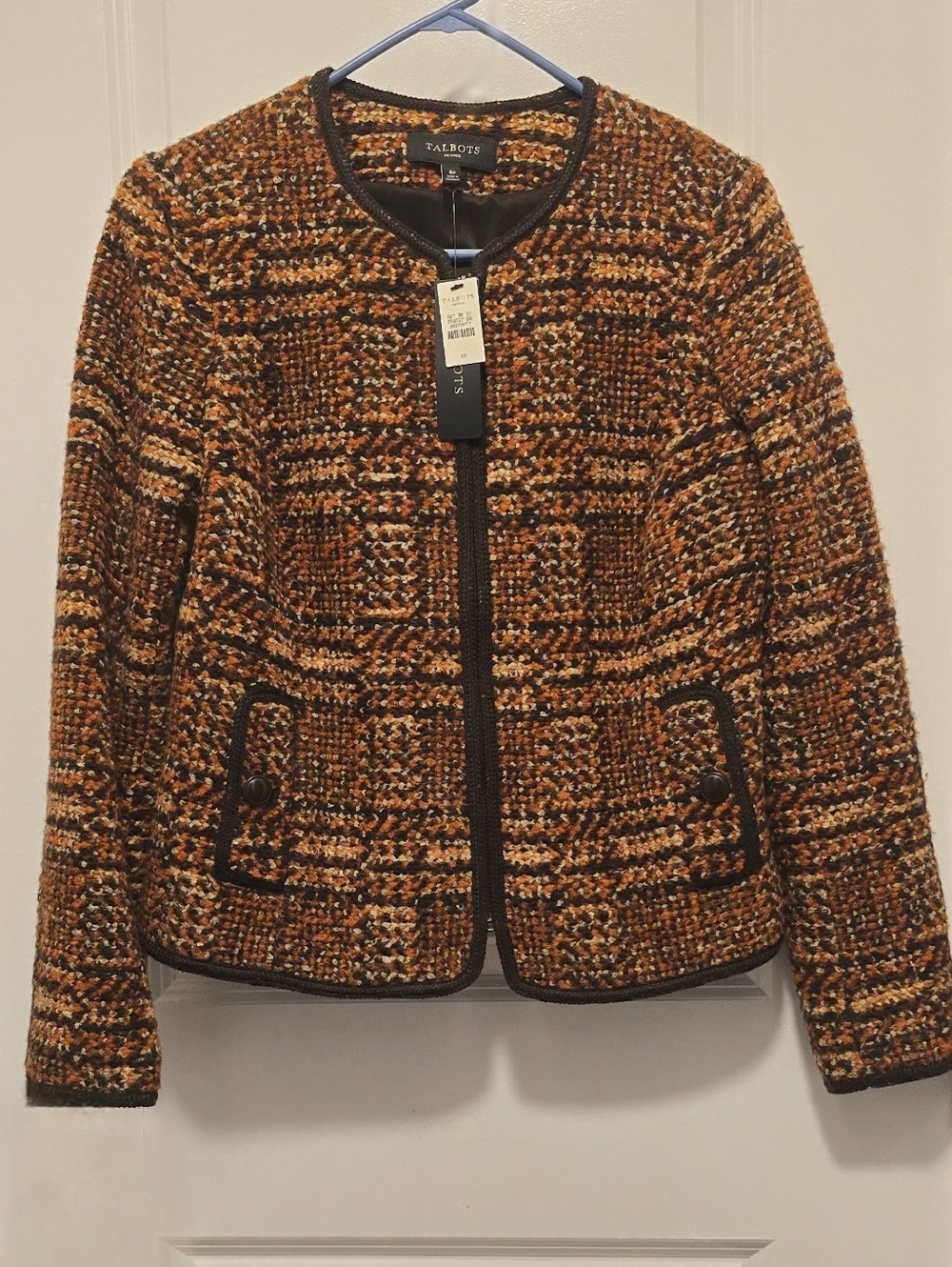 Talbots 6P Wool Blend, Zip-front Jacket, NEW w Tags